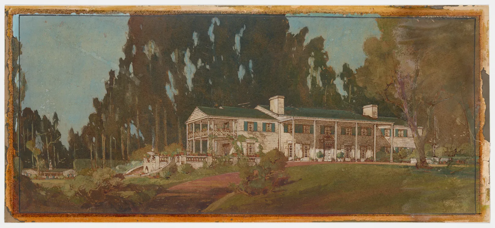 <p>Paul R. Williams, Cord Estate (Cordhaven), Beverly Hills, California; Exterior Perspective, 1931–32, Getty Research Institute, Los Angeles (2020.M.6), © Della M. Williams Trust, photo courtesy Getty Research Institute, Los Angeles &nbsp;</p>