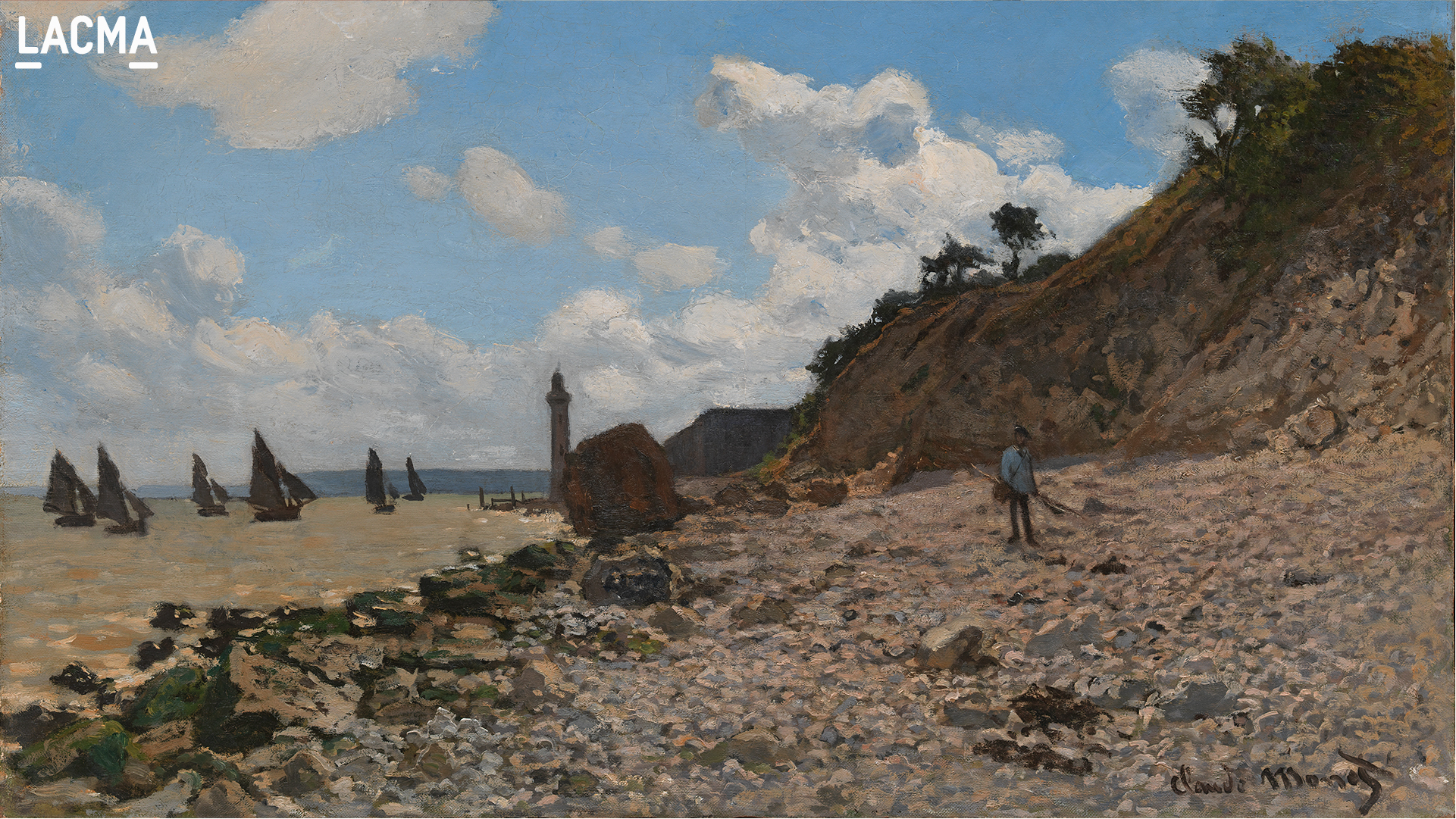 The Beach at Honfleur by Claude Monet (1840, Paris - 1926, Giverny)