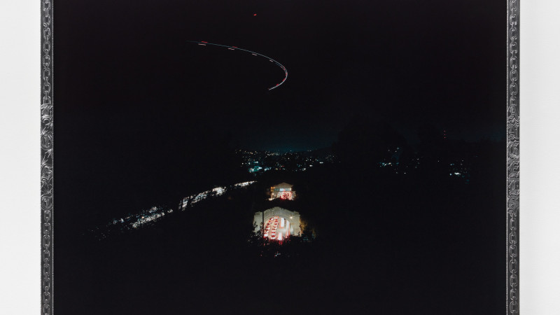 Framed photo of night scene