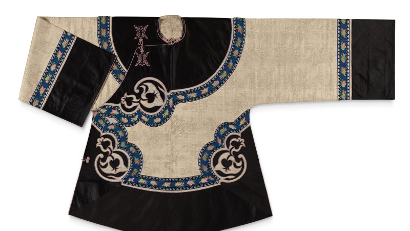 Black and beige robe