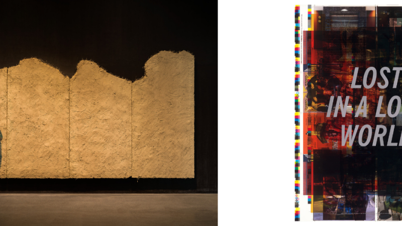 Two artworks, one which says "Lost in a Lost World"