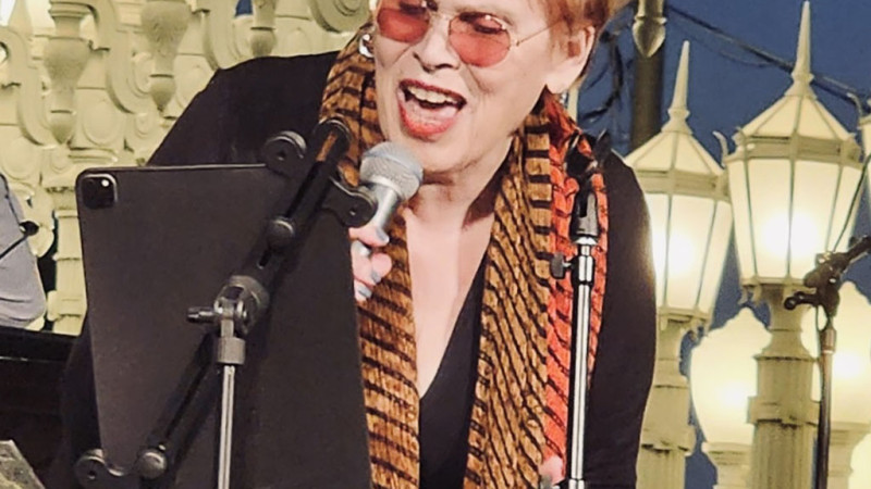 Singer performing