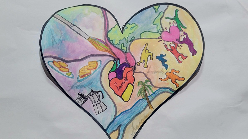 Colorful paper heart