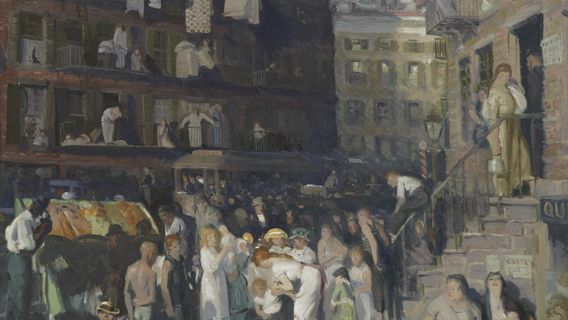 Painting of urban scene