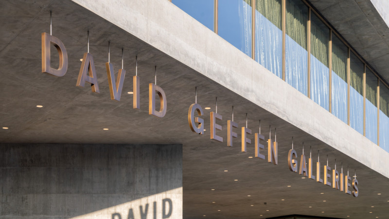 The David Geffen Galleries sign 