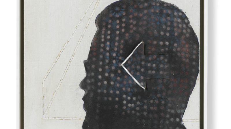 Canvas painting outline of a man’s profile