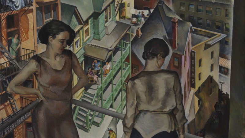 Millard Sheets, Angel's Flight, 1931, Los Angeles County Museum of Art, Gift of Mrs. L. M. Maitland, © Millard Sheets Estate, photo © Museum Associates/LACMA