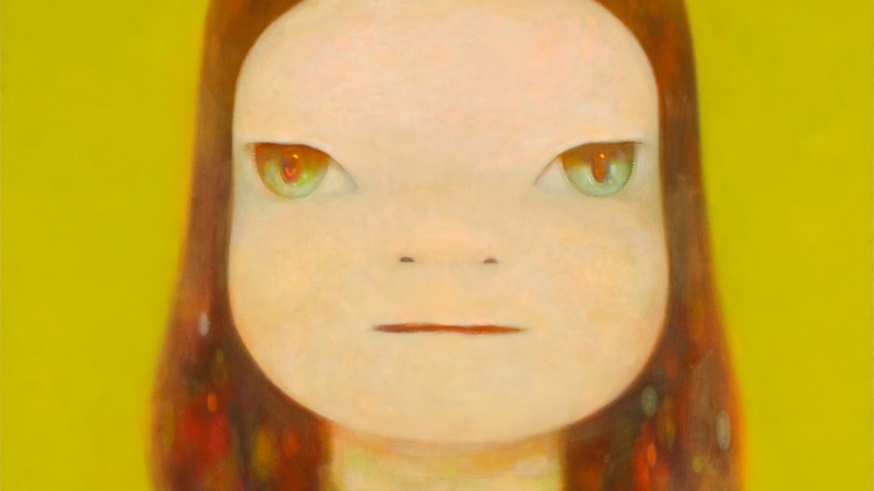 Yoshitomo Nara, I WANT TO SEE THE BRIGHT LIGHTS TONIGHT, 2017, Acrylic on canvas, 78 3/4 × 76 3/4 in. (200 × 194.9 cm), © Yoshitomo Nara 2017, photo courtesy of the artist