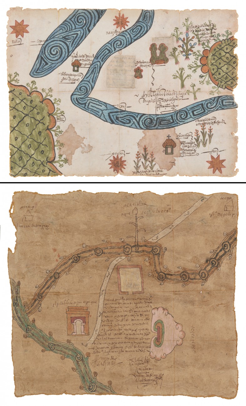 Mapa de Tezontepec, Hidalgo, 1571 (copia 2021), Mapa de Zolipa Misantla, Veracruz, 1573 (copia 2021)