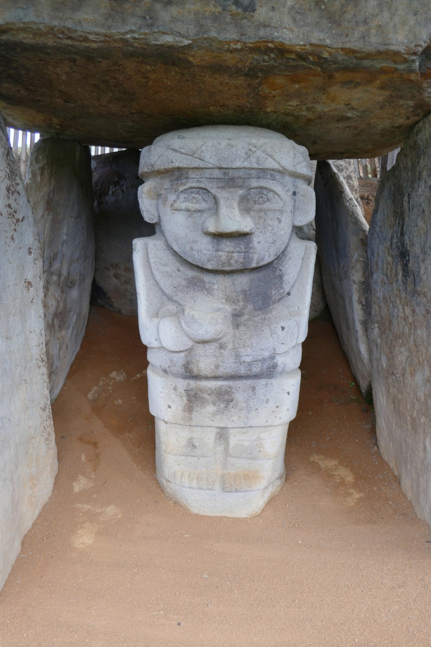 Photo of San Agustin tomb & similar sculptures in situ. photo © Museum Associates/LACMA, by Julia Burtenshaw