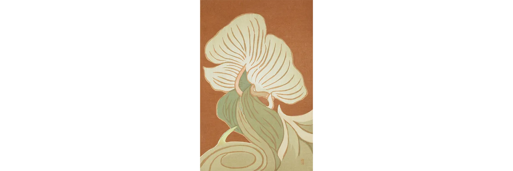 Yoshida Fujio, Myga, c. 1953–54, Los Angeles County Museum of Art, gift of Mr. and Mrs. Felix Juda, © Yoshida Hanga Academy, photo © Museum Associates/LACMA