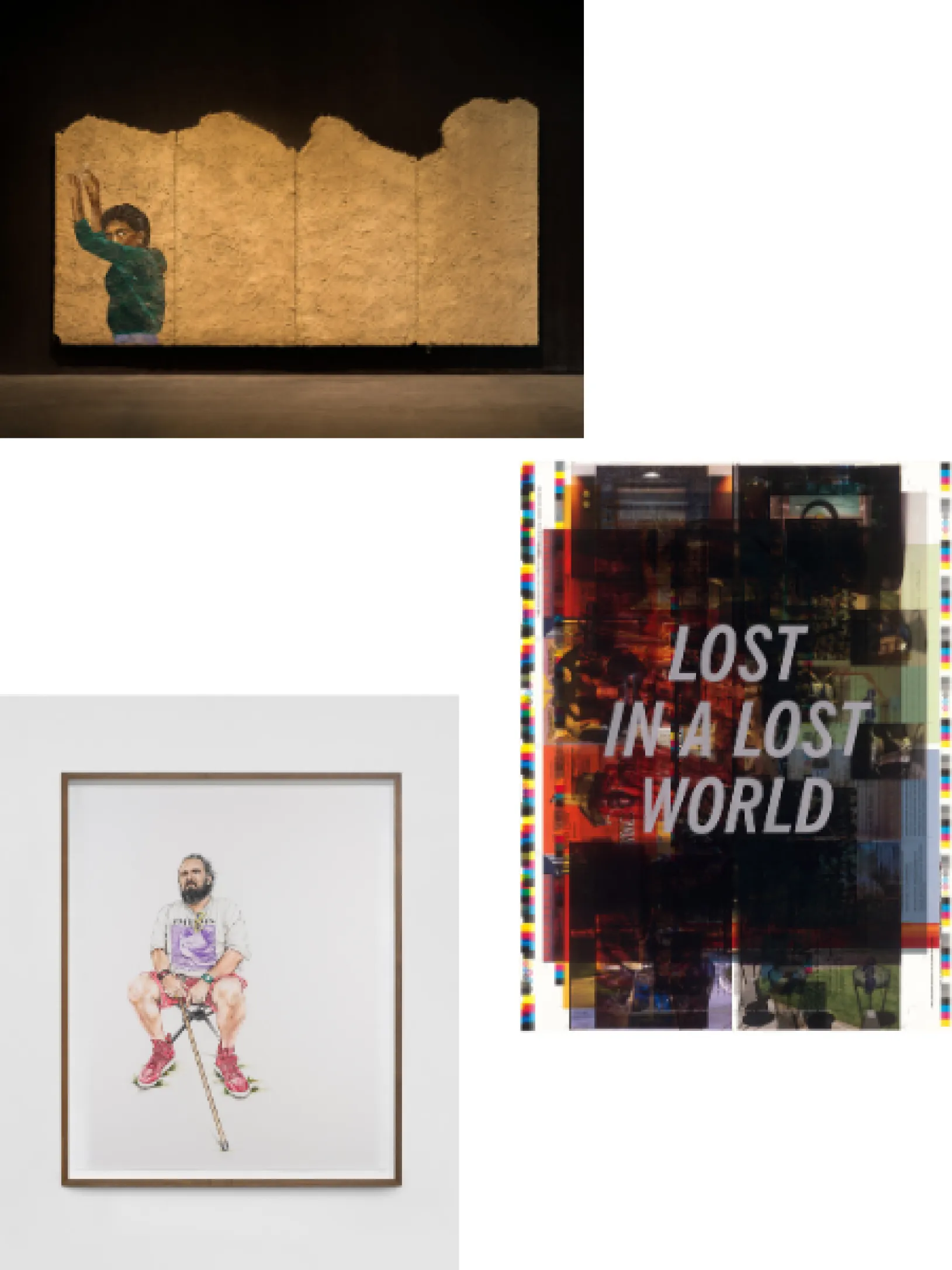 rafa esparza, ...we are the mountain, 2019, Los Angeles County Museum of Art, with funds provided by AHAN: Studio Forum, 2020 Art Here and Now purchase, and the Vincent Price Art Museum, with funds provided by the Vincent Price Art Museum Foundation, and Kevan and Norma Newton, © rafa esparza, photo © Museum Associates/LACMA, by Kristina Simonsen; Susan Silton, Make-Ready #1: Lost in a Lost World (Moody Blues), USA, 2004, Los Angeles County Museum of Art, Gift of the artist, © Susan Silton; Shizu Saldamando, Mario at Elysian Park, 2023, Los Angeles County Museum of Art, purchased with funds provided by Karen R. Constine, © Shizu Saldamando, image courtesy Charlie James Gallery, photo: Yubo Dong, ofstudio