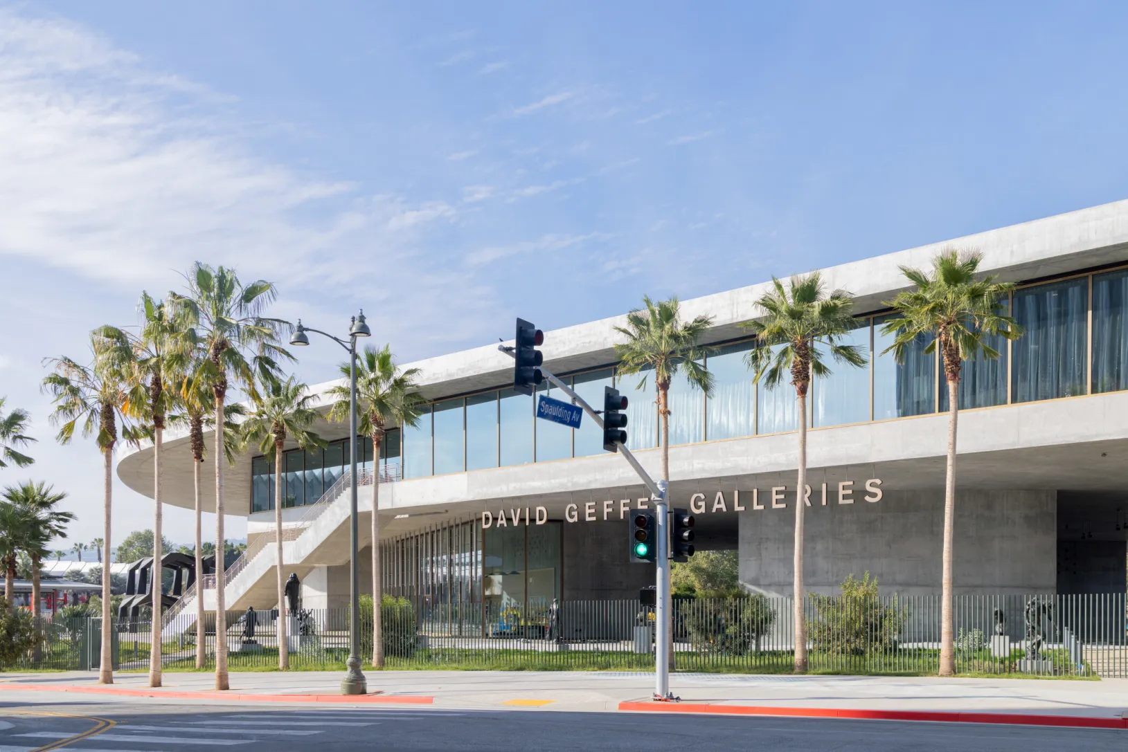<p>Exterior view northwest from Wilshire Boulevard, David Geffen Galleries at LACMA (exterior view northwest from Wilshire Blvd.), photo © Iwan Baan</p>