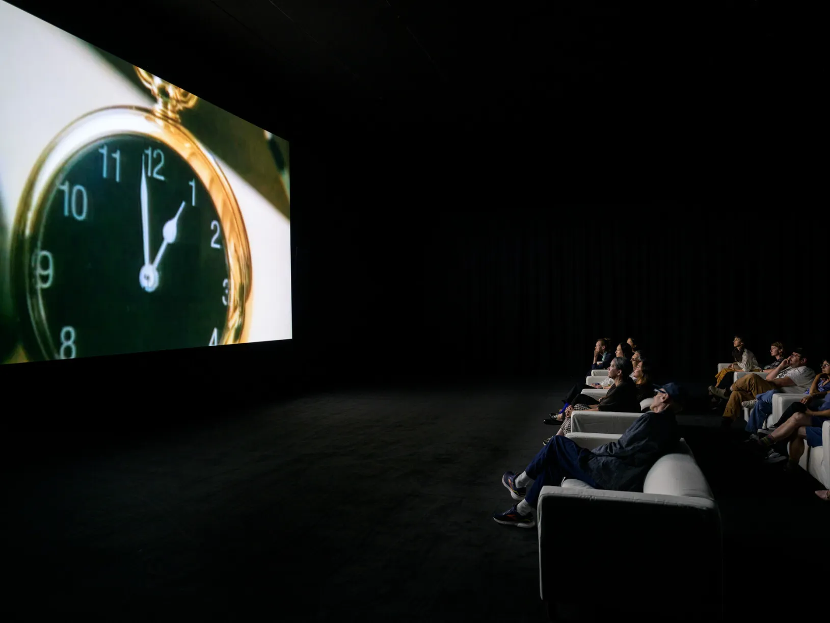 <p>Installation photograph, <em>Christian Marclay: The Clock</em>, Los Angeles County Museum of Art, July 26–August 23, 2026, © Christian Marclay, courtesy Paula Cooper Gallery, New York and White Cube, London, photo © Museum Associates/LACMA, by Jonathan J. Urban</p>